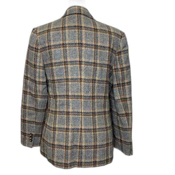 VTG Harrington Square Plaid Womens Blazer Wool Blend 70's Equestrian Boardroom 8 - Picture 2 of 13